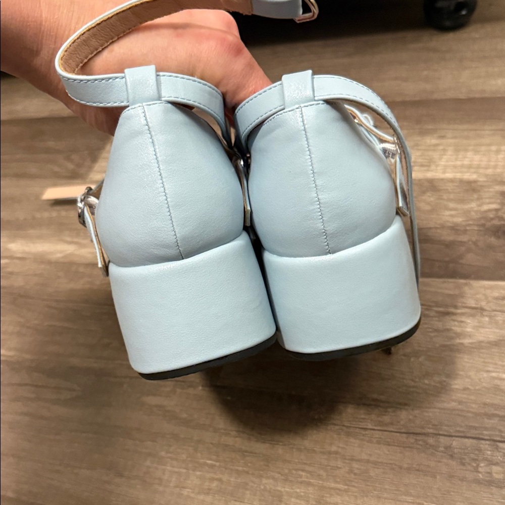 Women's Sz 10 Light Blue strappy Platform Shoes - Picture 4 of 5